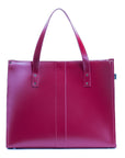 Handmade Leather Shopper - Magenta