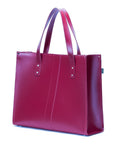 Handmade Leather Shopper - Magenta