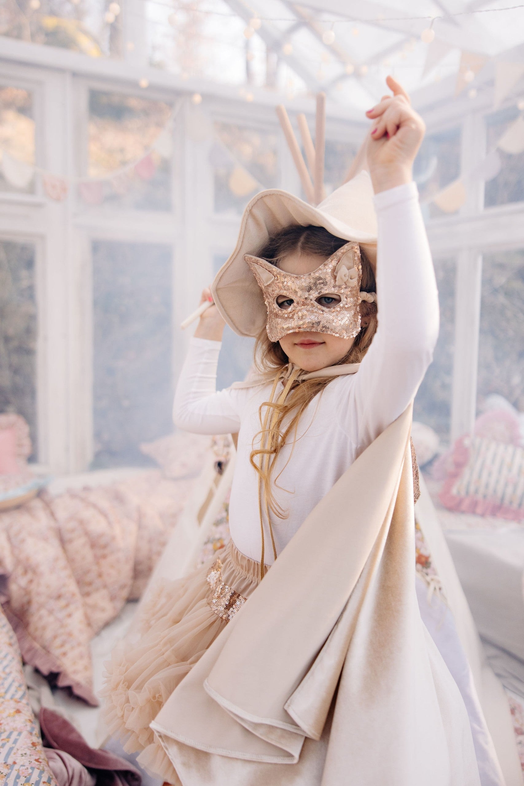 Cream Pearl Magic Cape Costume for Children