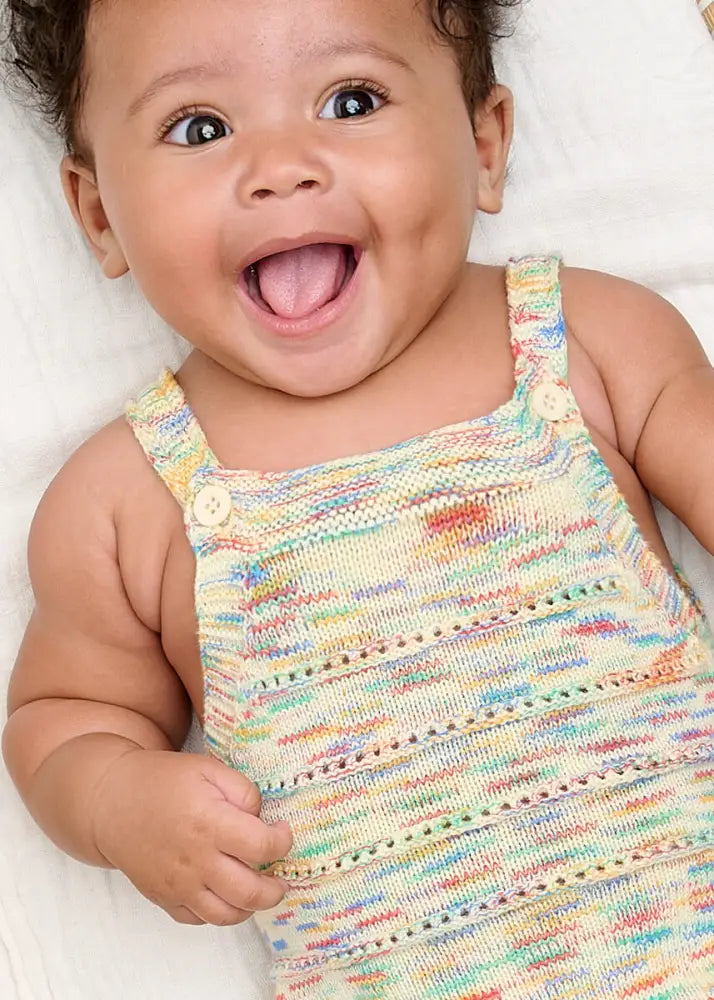 Organic Cotton Space-Dye Knitted Baby Bubble Romper