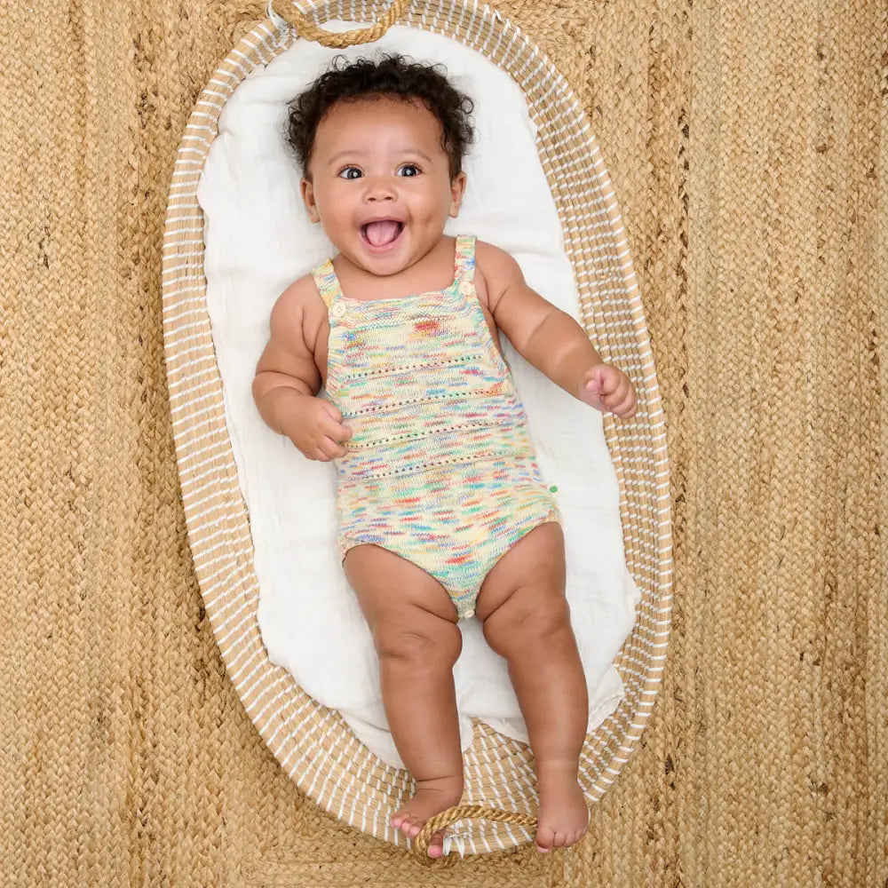 Organic Cotton Space-Dye Knitted Baby Bubble Romper