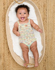 Organic Cotton Space-Dye Knitted Baby Bubble Romper