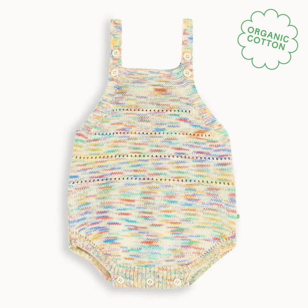 Organic Cotton Space-Dye Knitted Baby Bubble Romper
