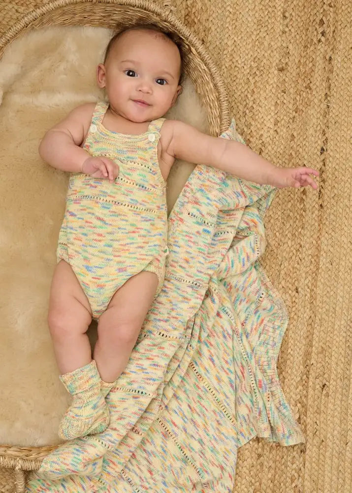 Organic Cotton Space-Dye Knitted Baby Bubble Romper
