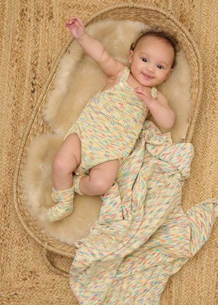 Organic Cotton Space-Dye Knitted Baby Bubble Romper