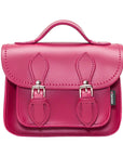 Handmade Leather Micro Satchel - Magenta