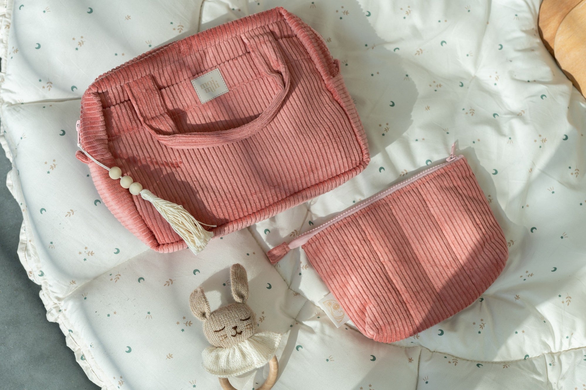 Coral Make Up Bag Set in Two Practical Sizes