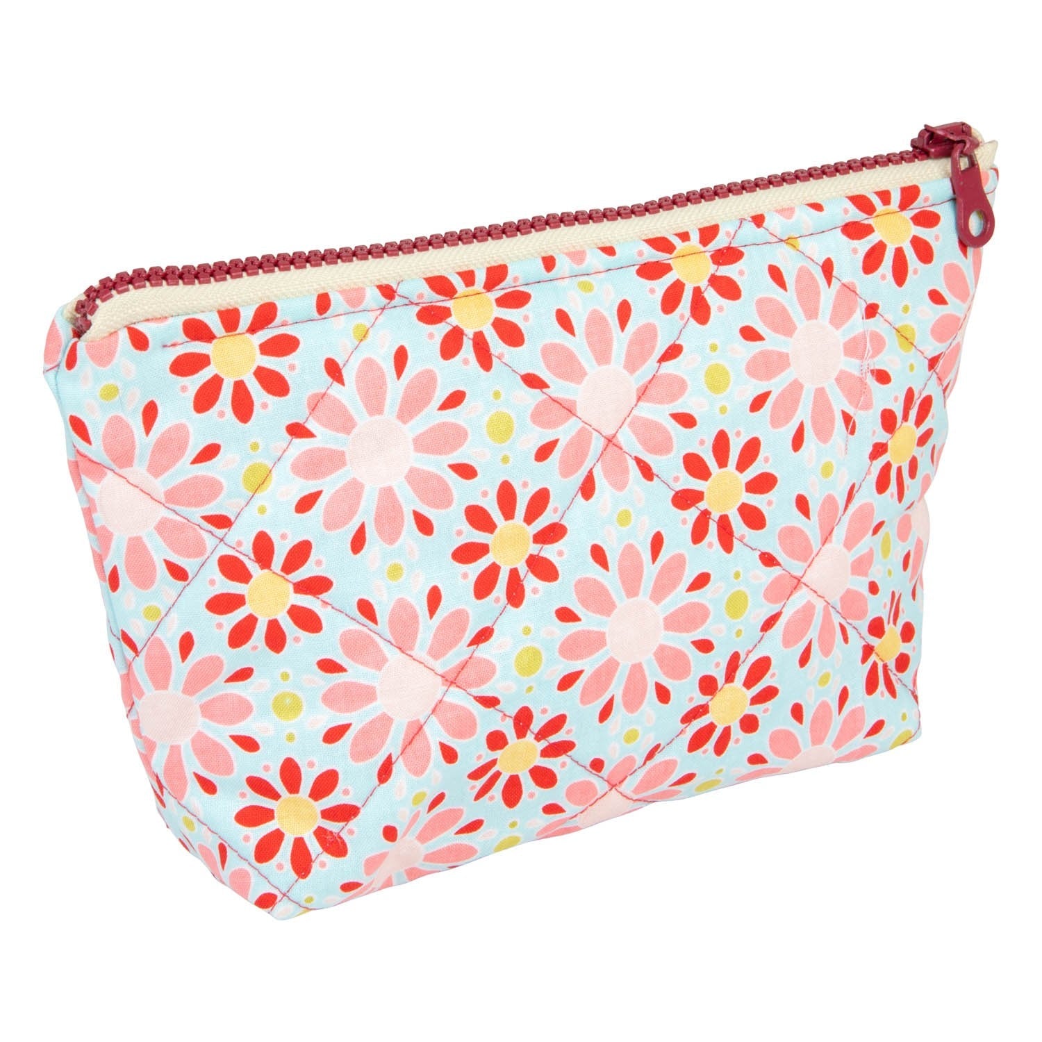 Red Floral Make Up Bag Set of Two