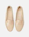 Angico Beige Leather Driving Loafers – Flat Penny Moccasins