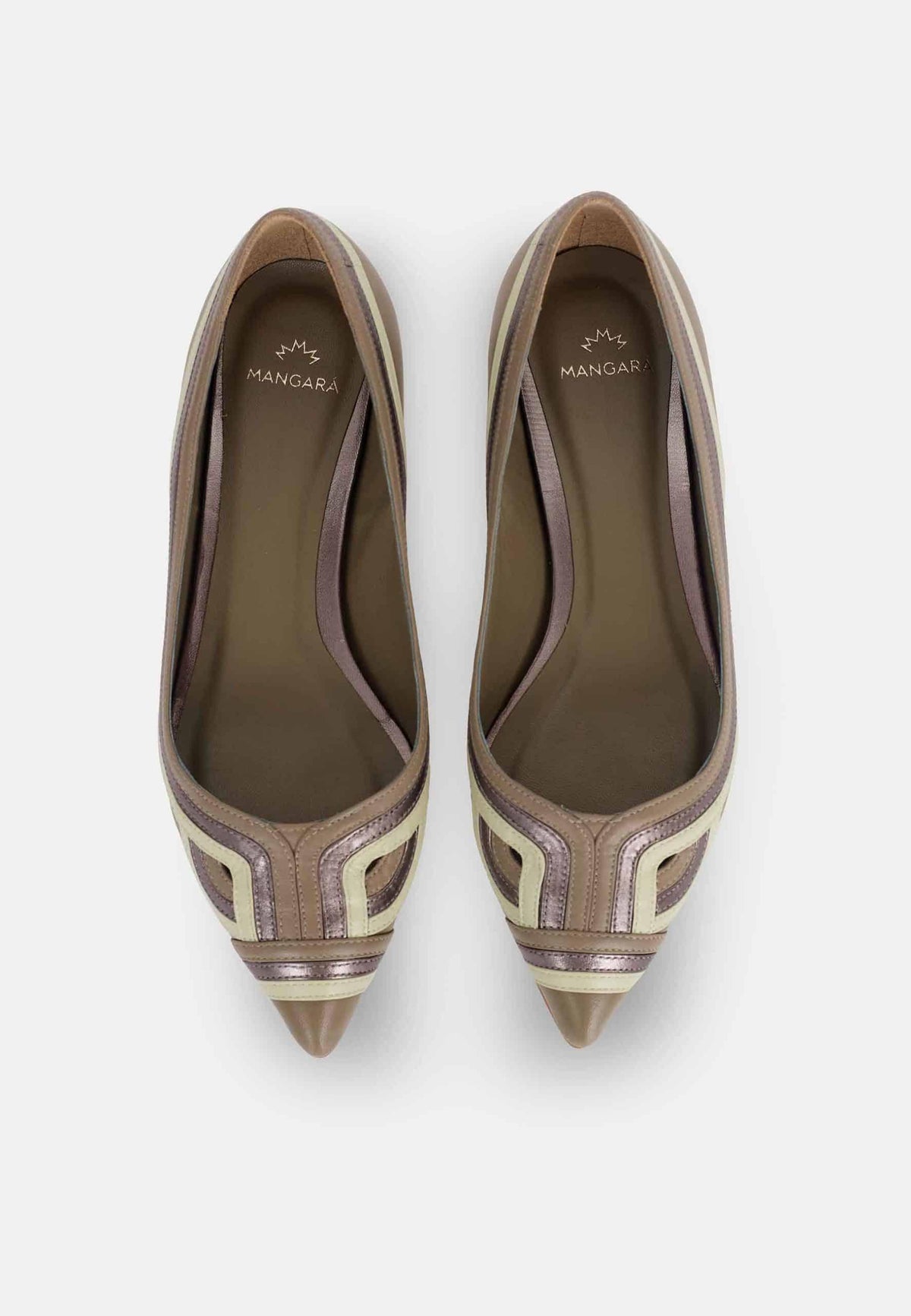 Begonia Olive Green Leather Ballerinas – Pointed Toe Flats