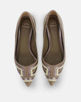 Begonia Olive Green Leather Ballerinas – Pointed Toe Flats