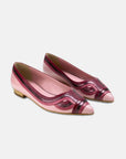 Begonia Pink Leather Ballerinas – Pointed Toe Flats