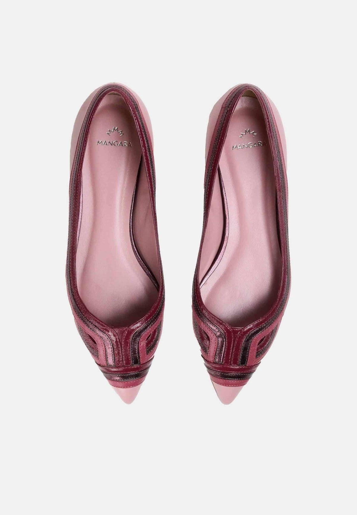 Begonia Pink Leather Ballerinas – Pointed Toe Flats