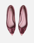 Begonia Pink Leather Ballerinas – Pointed Toe Flats