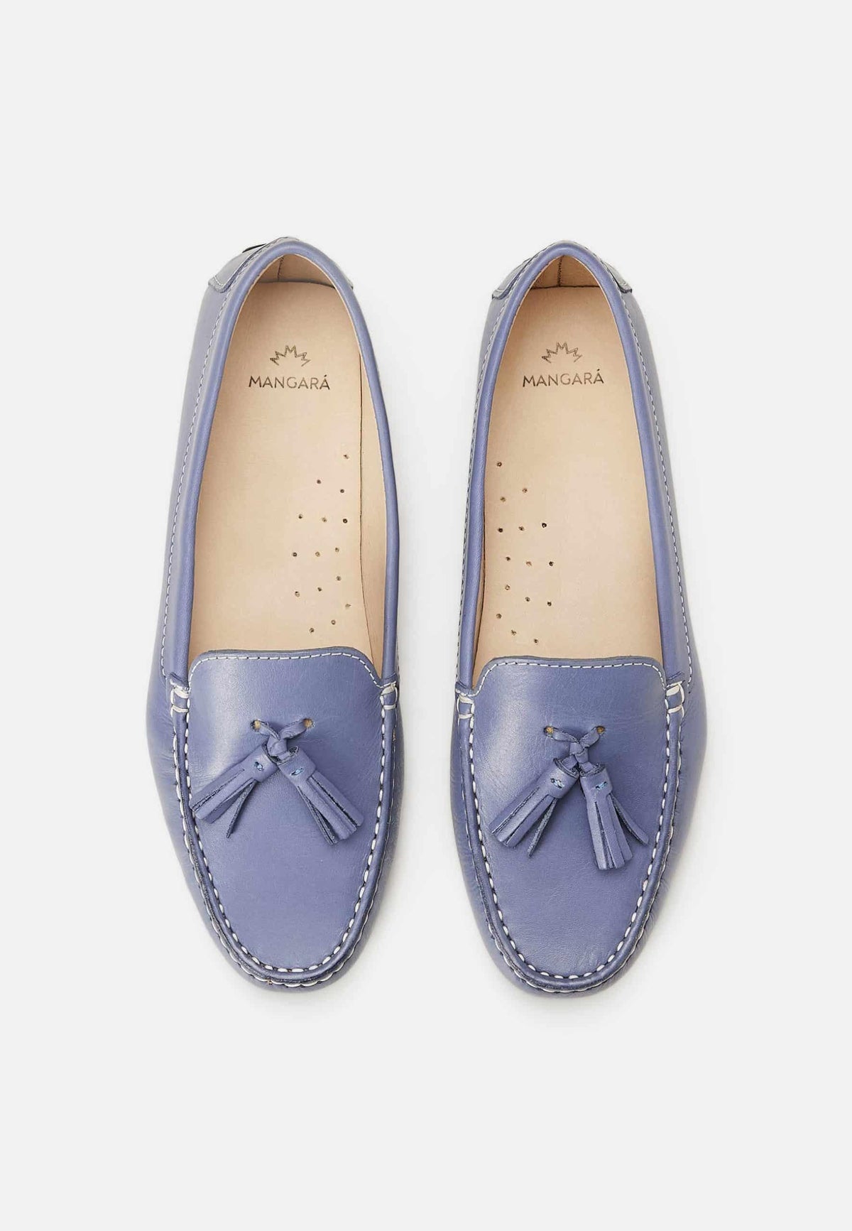 Caviúna Blue Calf Leather Tassel Loafers – Flat