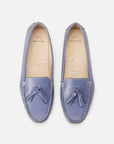 Caviúna Blue Calf Leather Tassel Loafers – Flat
