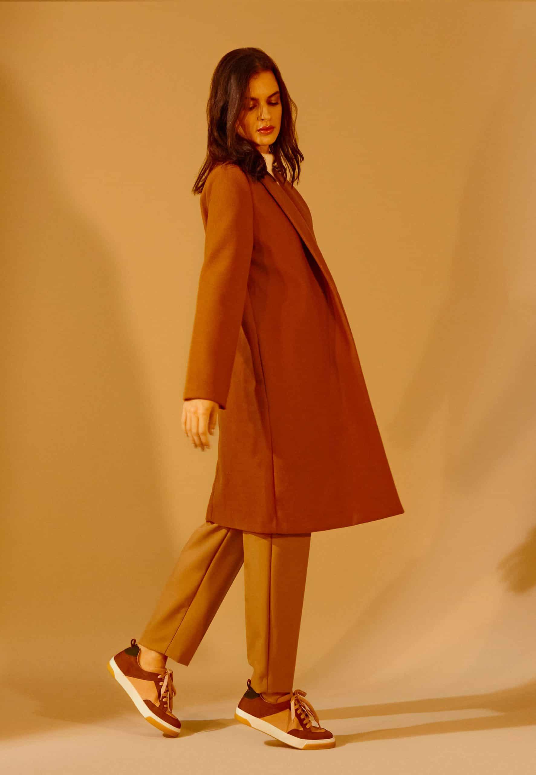 Beige Leather Sneakers for Women