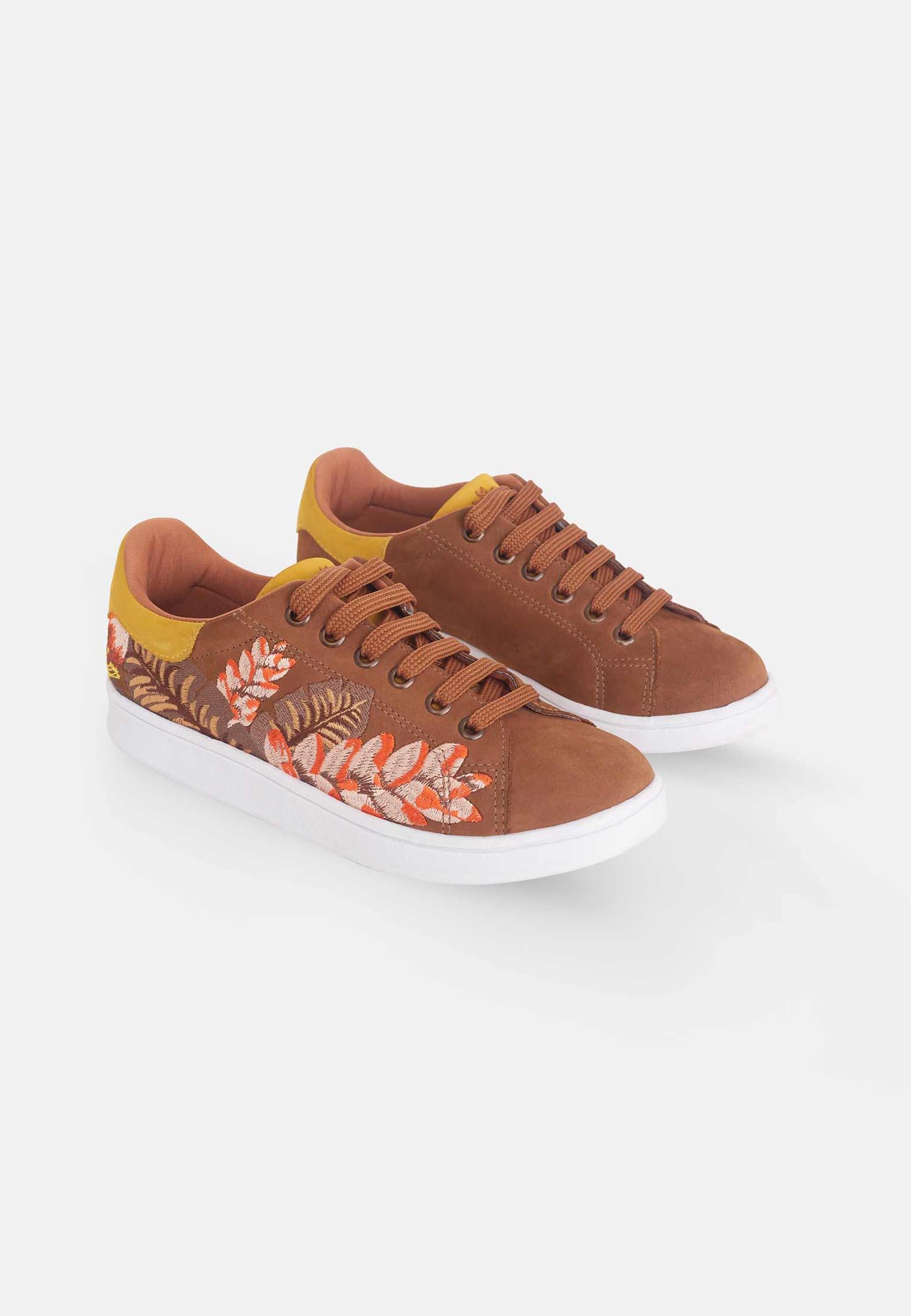Embroidered Suede Sneakers for Women
