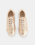 Womens Metallic Leather Sneakers in Gold or Silver