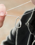 Climbing Carabiner Silver Necklace