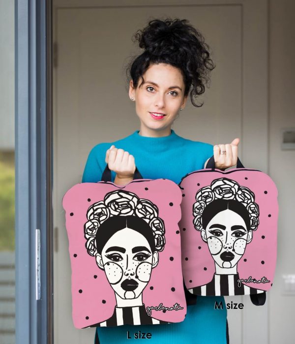 Pink Backpack with Hand Painted Design