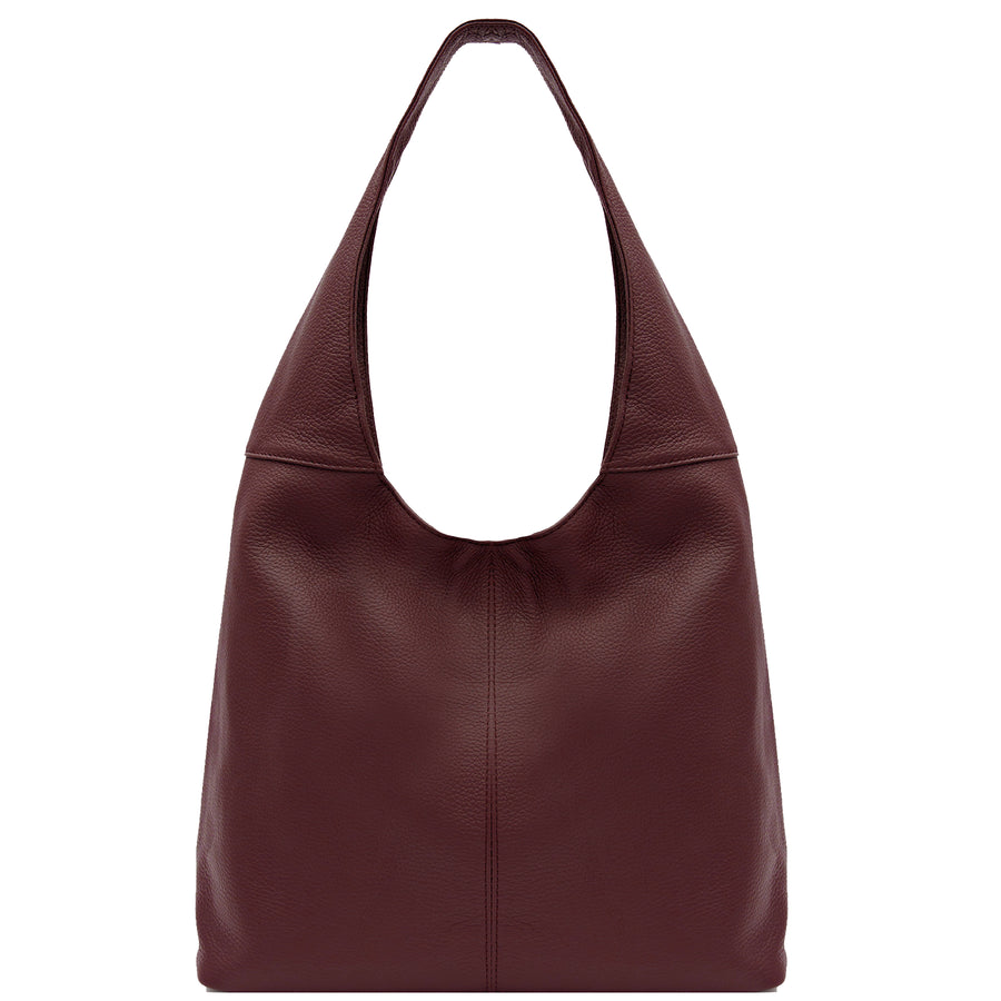 Maroon Leather Shoulder Hobo Bag BRix and Bailey Ethical Bag Brand