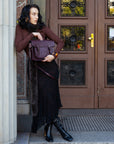 Handmade Leather Satchel - Marsala Red