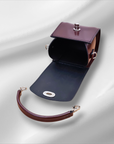 Bauble Handmade High Shine Leather Handbag - Marsala Red