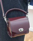 Bauble Handmade High Shine Leather Handbag - Marsala Red