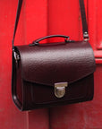 Executive Handmade Leather Sugarcube Grande - Marsala Red