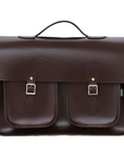 Twin Pocket Executive Handmade Leather Satchel - Marsala Red