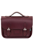 Leather Midi Satchel - Marsala Red