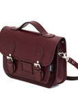 Leather Midi Satchel - Marsala Red