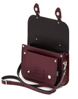Leather Midi Satchel - Marsala Red