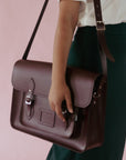 Handmade Leather Satchel - Marsala Red