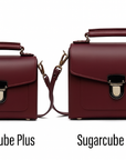 Handmade Leather Sugarcube Handbag - Marsala Red