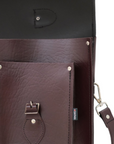 Twin Pocket Executive Handmade Leather Satchel - Marsala Red