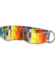 Pixels Pattern Martingale Dog Collar