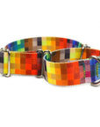 Pixels Pattern Martingale Dog Collar