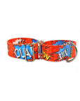 Red Graffiti Martingale Dog Collar