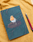 A5 Handmade Notebook with Robin Design