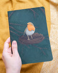 A5 Handmade Notebook with Robin Design