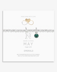 Personalised May Birthday Initial Letter & Birthstone Bracelet