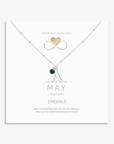 May Birthstone & Initial Charm Necklace