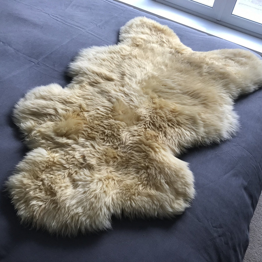 Premium organic baby sheepskin rug, hypoallergenic medical grade, 100% vegetable tanned, long luxurious fur, sustainable free-range wool by Wildash London at brixbailey.com