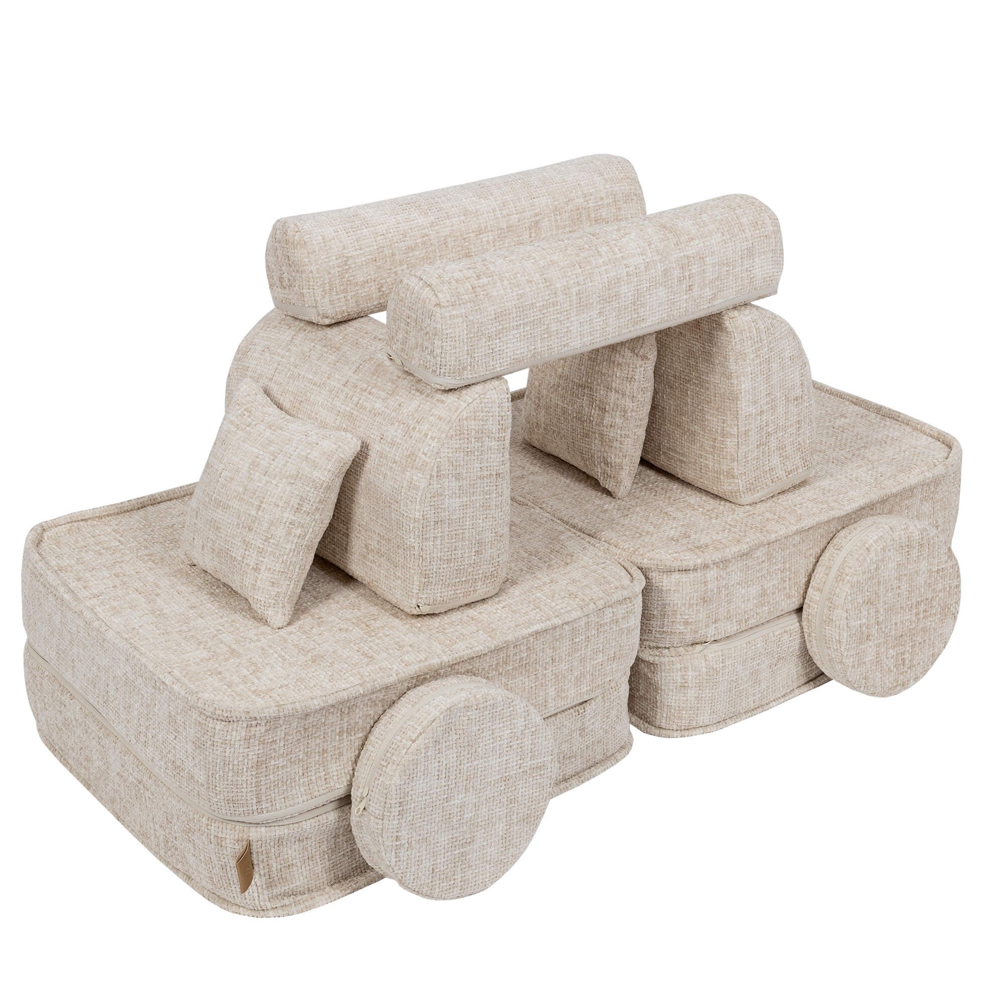 Medium Modular Sofa for Kids in Marshmallow Beige