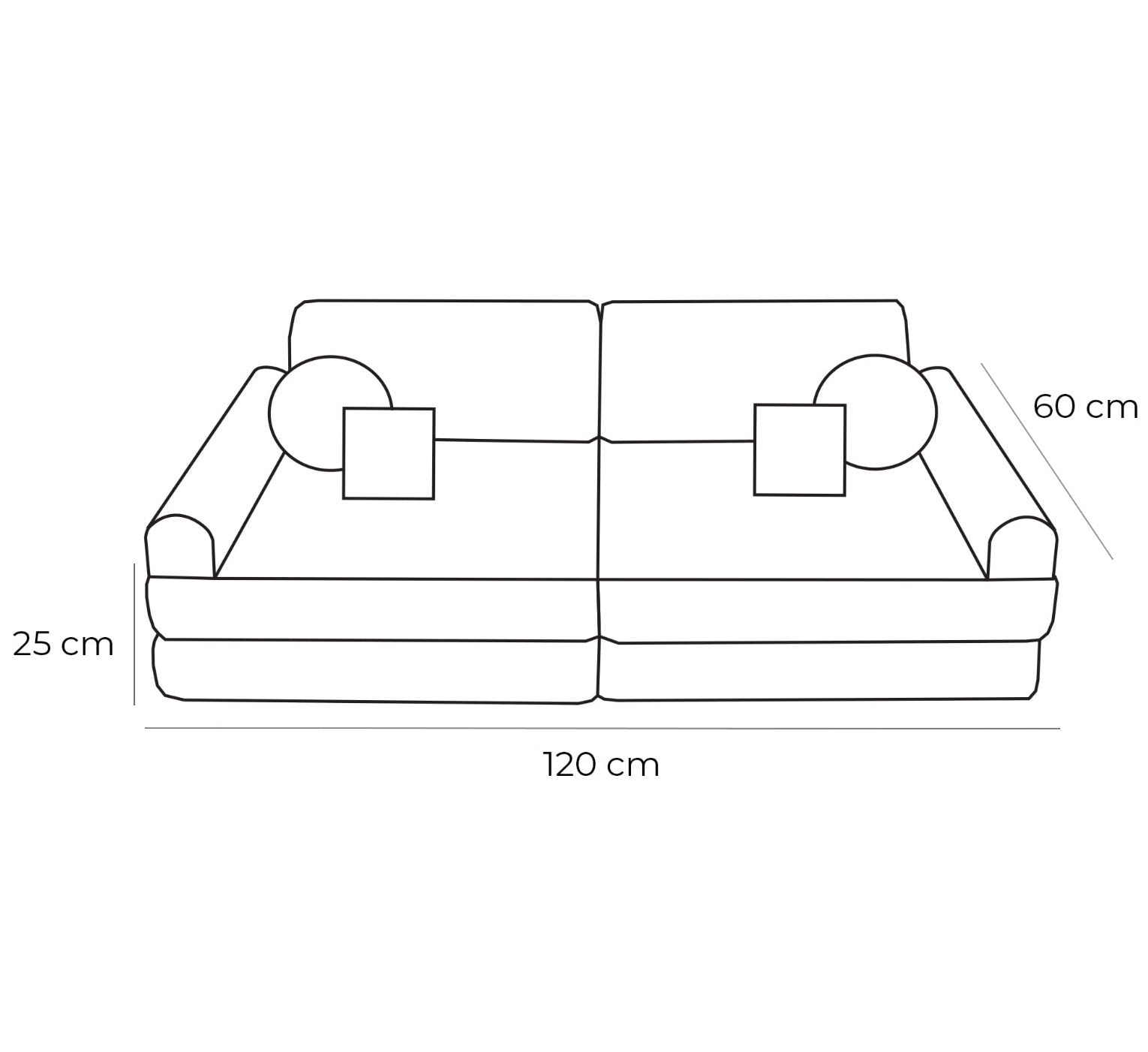 Medium Modular Kids Sofa in Lagoon Blue