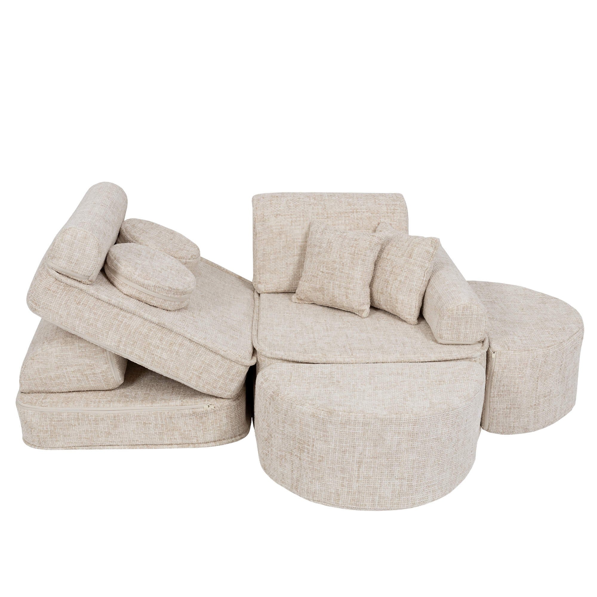 Medium Modular Sofa for Children in Marshmallow Beige