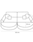 Medium Modular Sofa for Kids - Tangle Lagoon Blue Plus