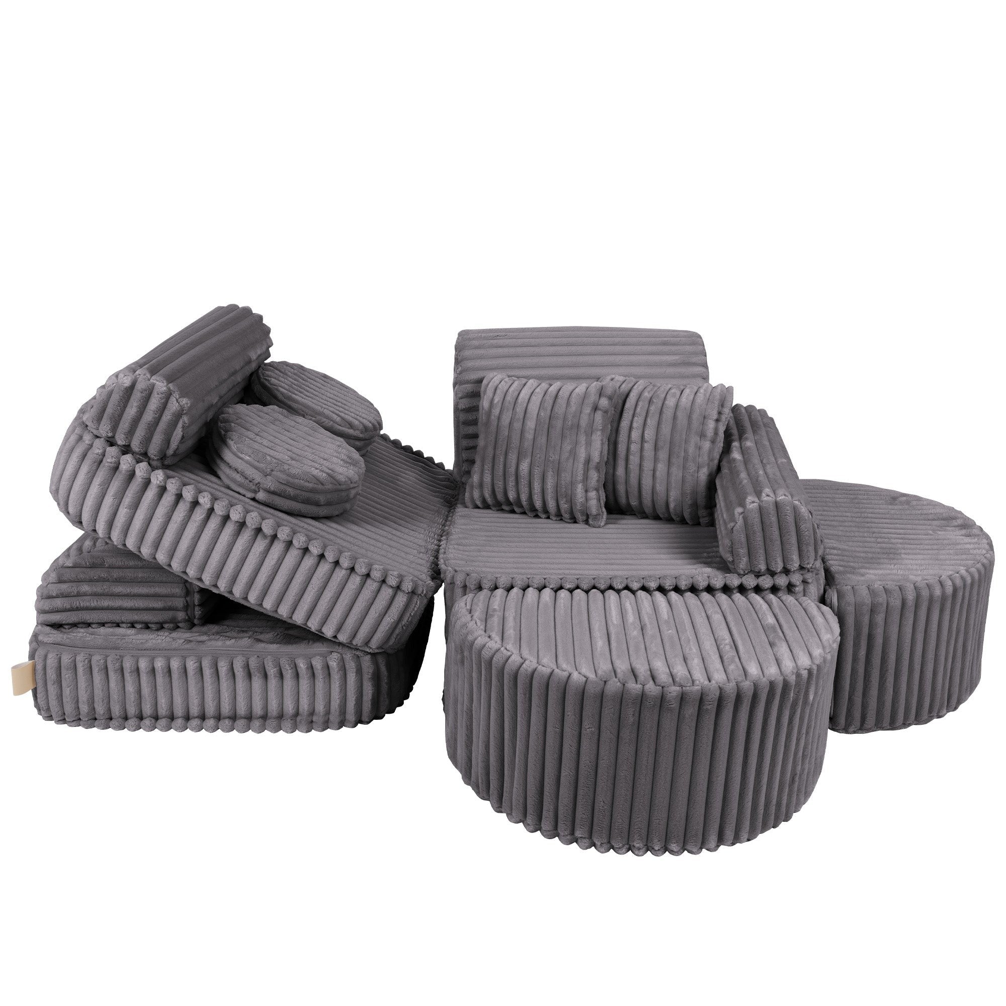 Medium Modular Sofa for Kids in Jurassic Grey